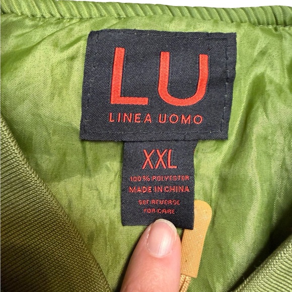 ✨🫒 LU Linea Uomo Mesh Track Jacket Olive Green Full Zip XXL 🫒✨ - Picture 3 of 4